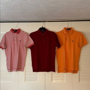Ralph Lauren Polo Shirts Red, Orange, and Striped Polos